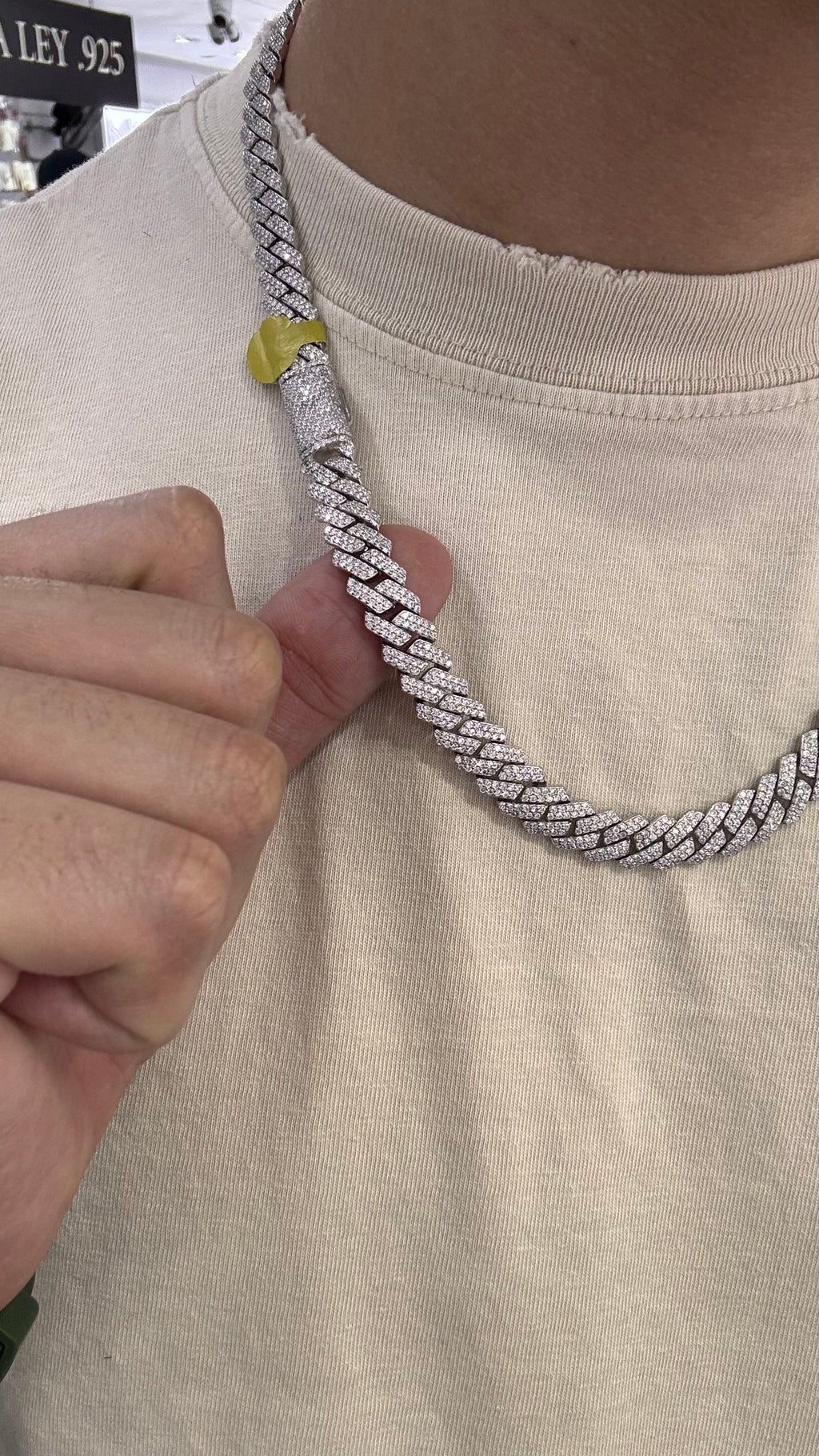 Cadena Miami Moissanita Plata.925