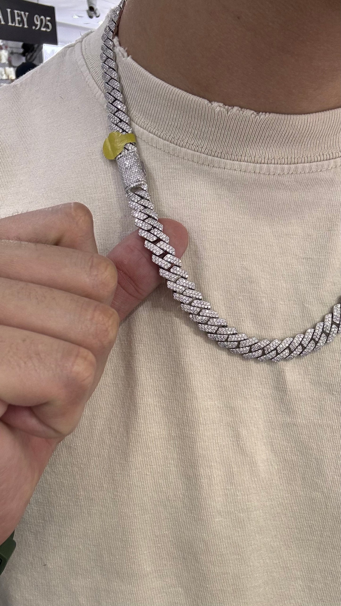 Cadena Miami Moissanita Plata.925