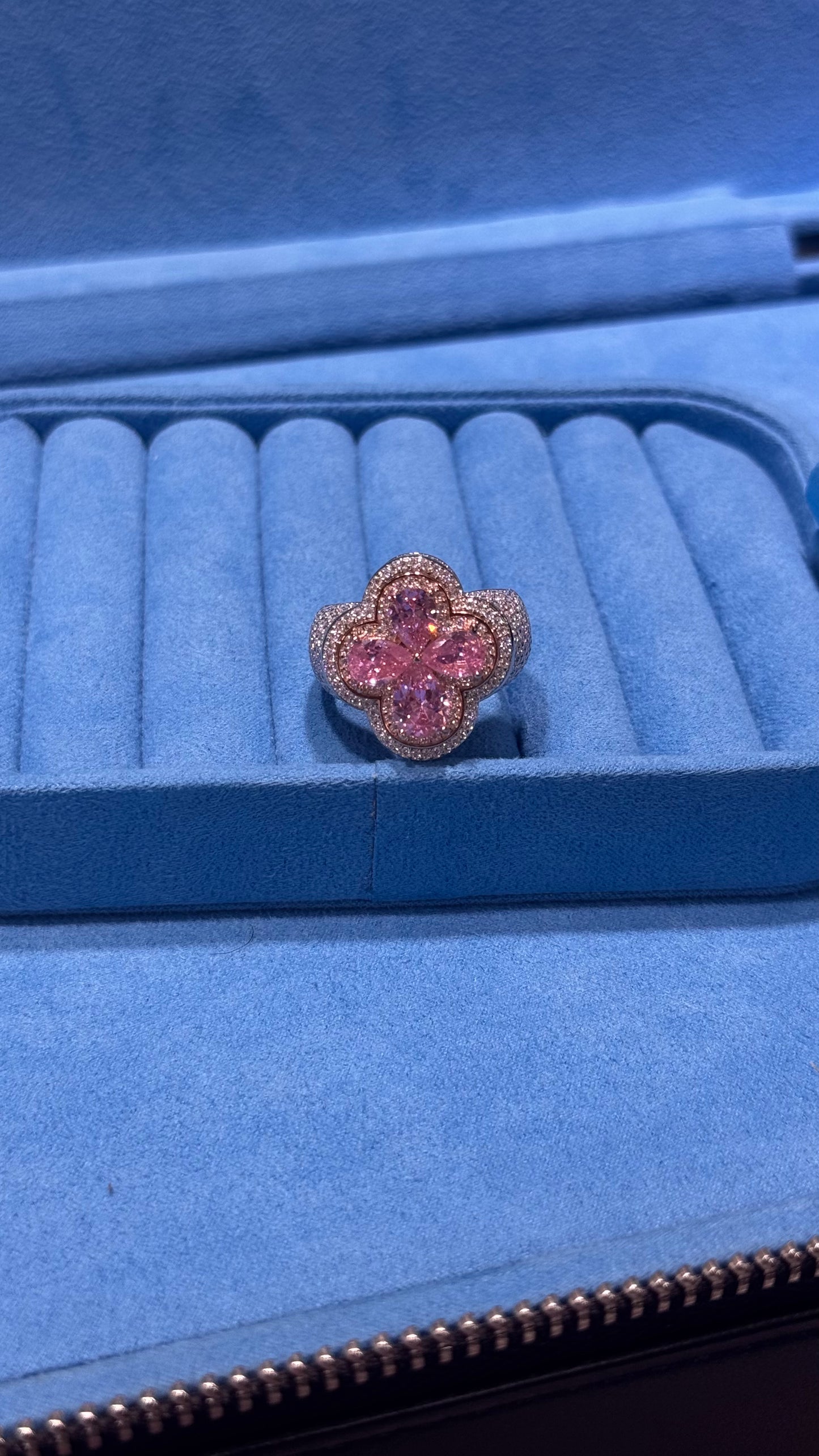 Anillos Trébol Moissanita Plata.925