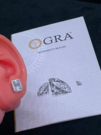 Aretes Baguette Moissanita Plata.925