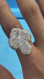 Anillos Cruz Moissanita Plata.925