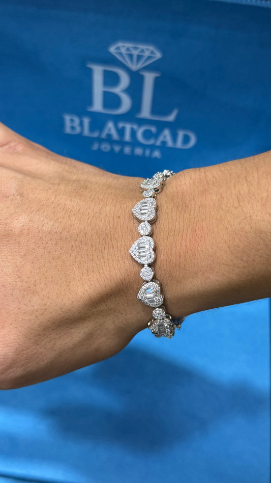 Pulso De corazones Plata.925