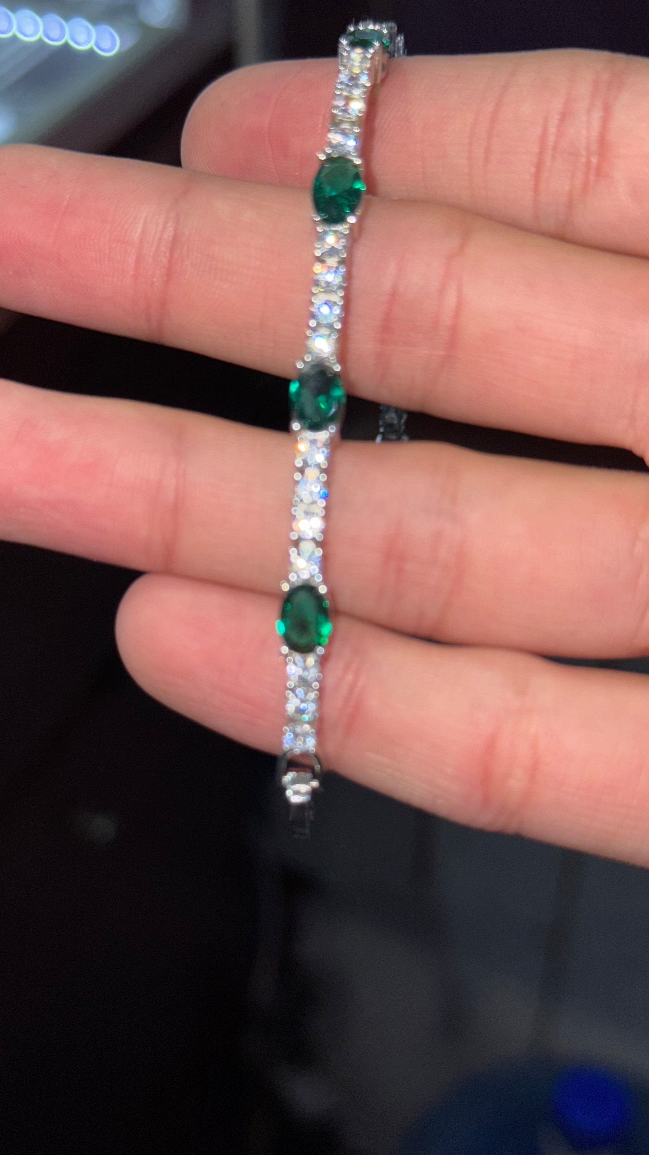 Pulso Corte Esmeralda Plata.925