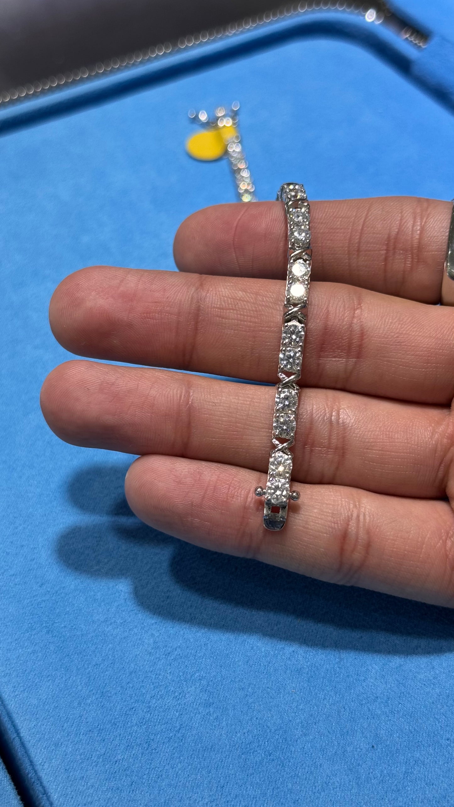 Pulso Tennis X Moissanita Plata.925