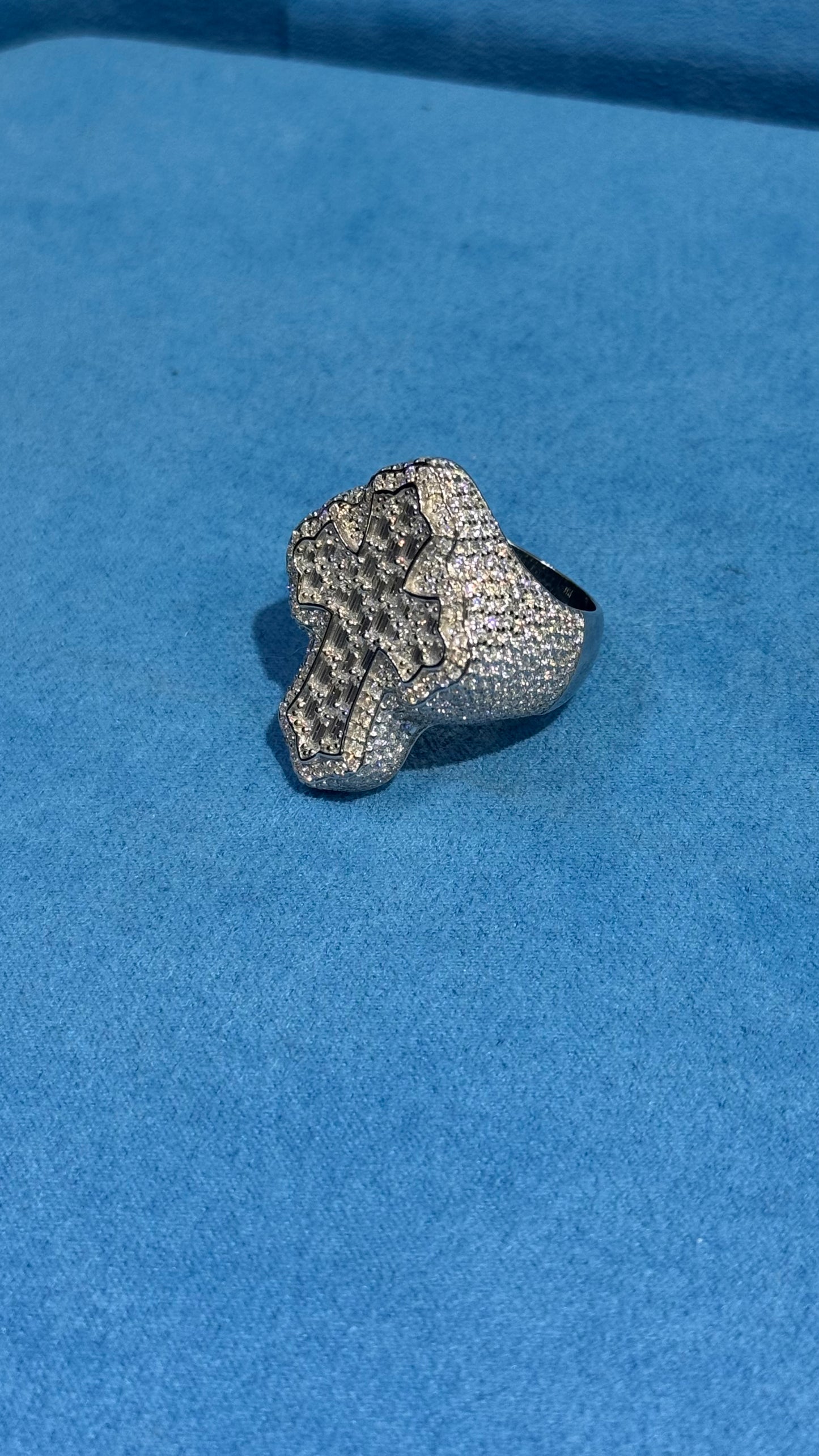 Anillos Cruz Moissanita Plata.925