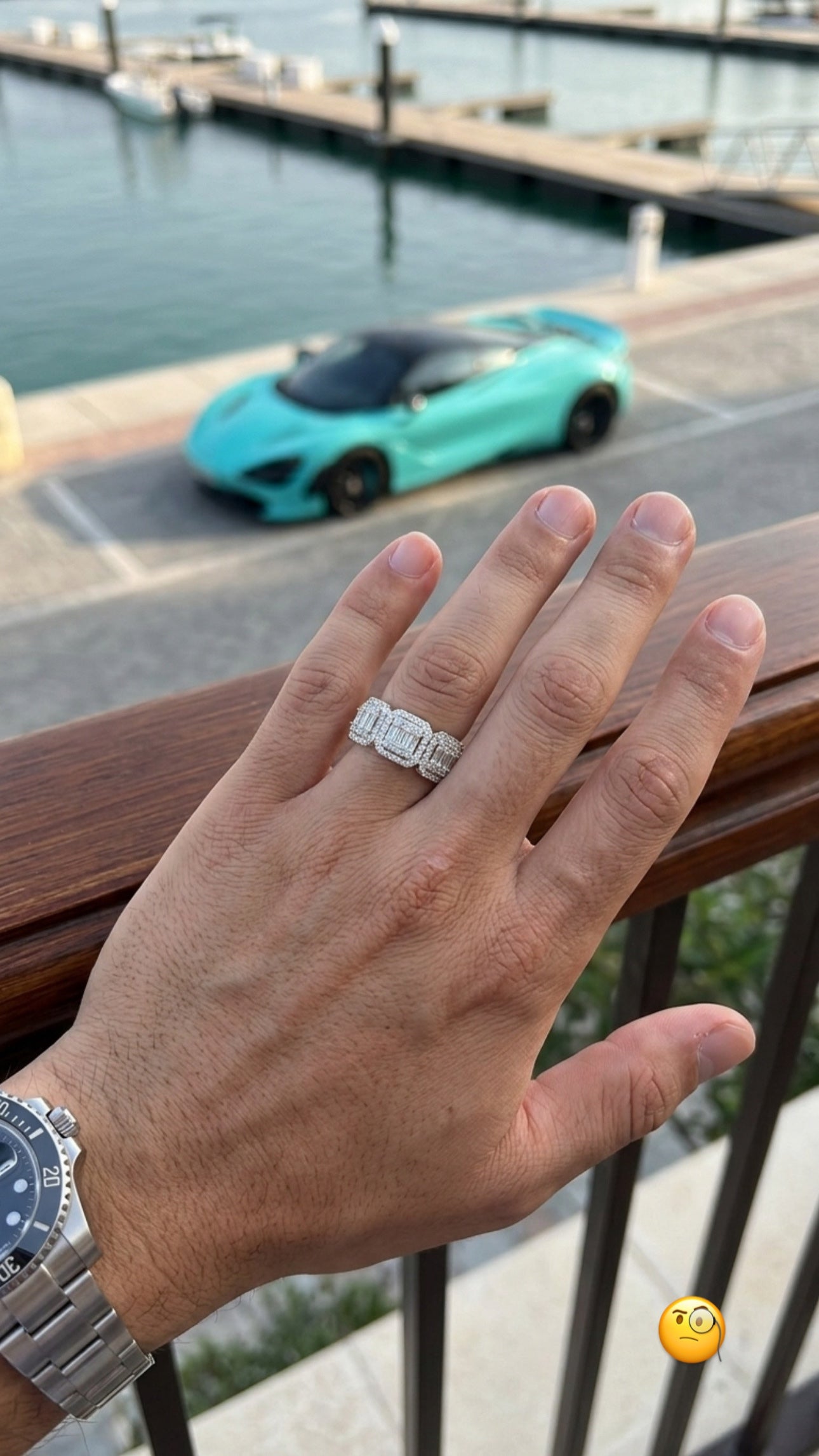 Anillo Cuadrado Moissanita Plata.925