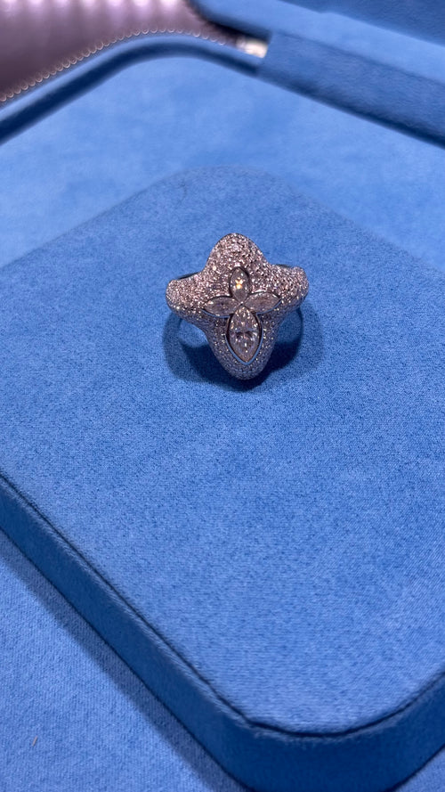 Anillo Cruz Moissanita Plata.925