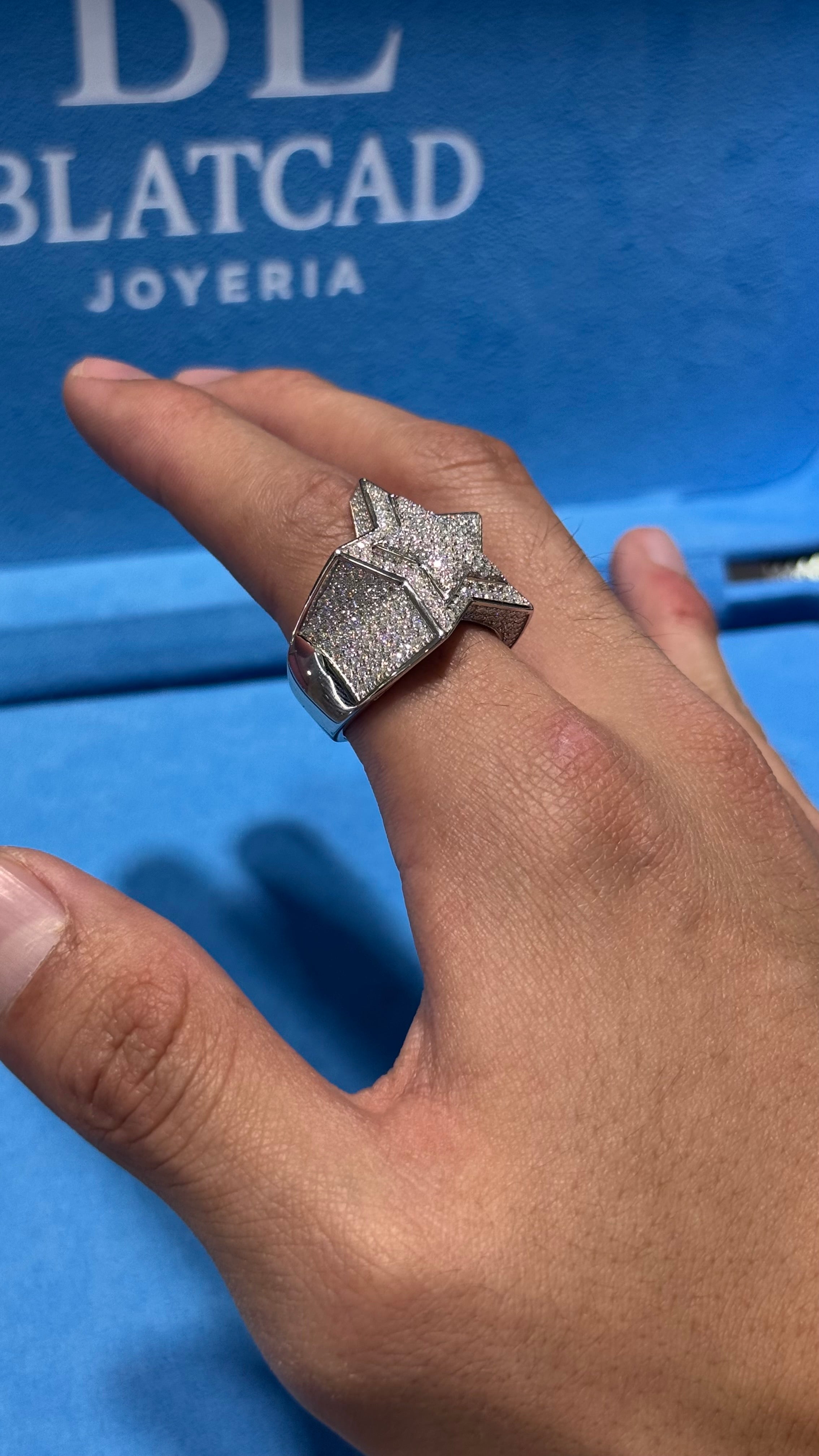 Anillo Estrella Moissanita Plata.925