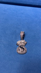 Dije Bolsa de Cash Moissanita Plata.925