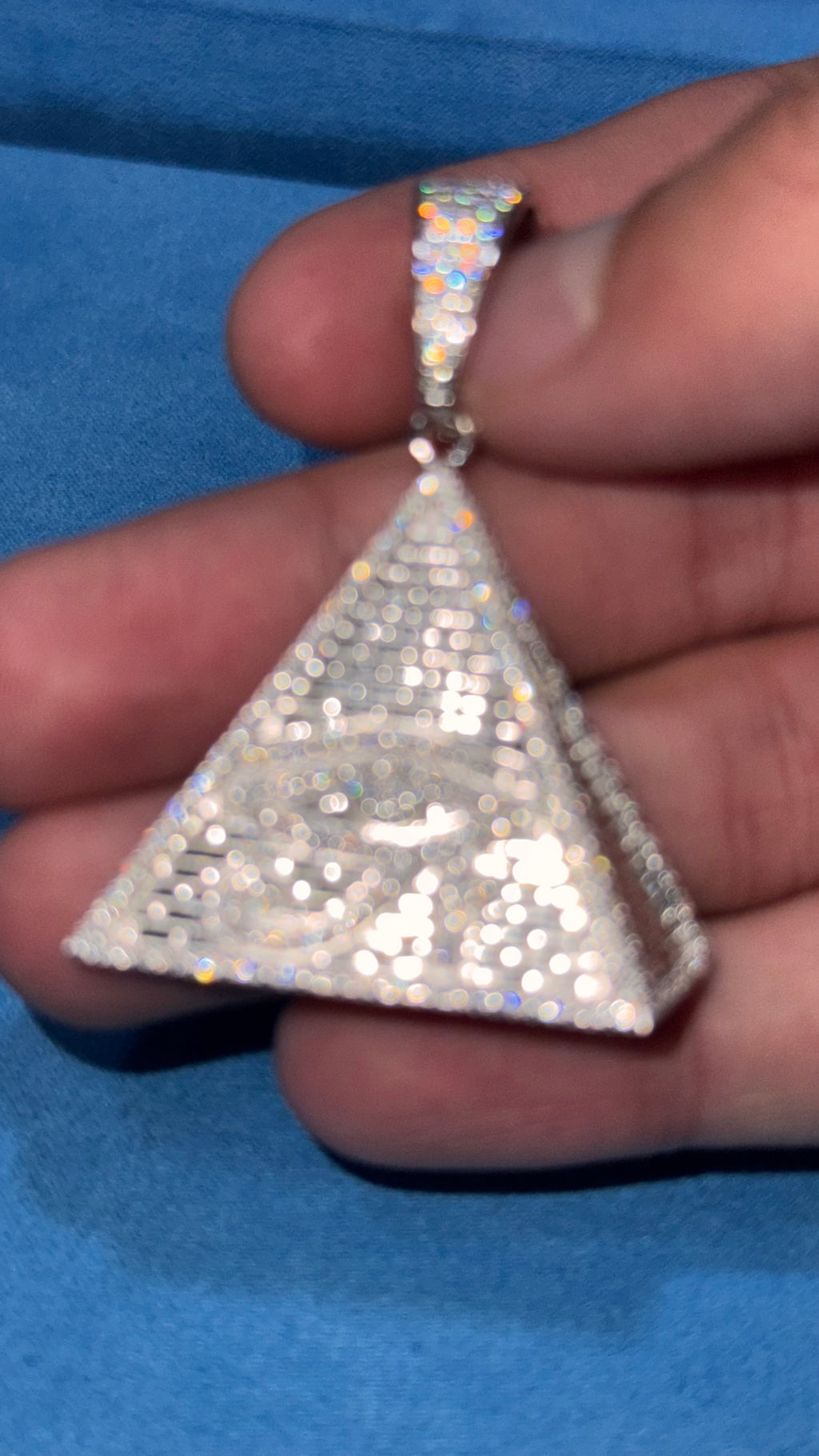 Dije Triáng Moissanita Plata.925