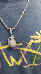 Dije Granada Moissanita Plata.925