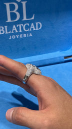 Anillo Cruz Moissanita Plata.925