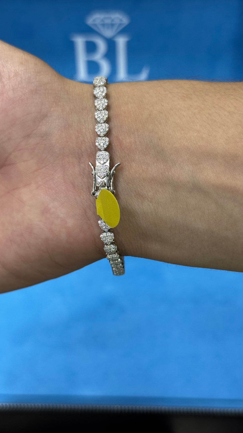 Pulso de corazones Moissanita Plata.925