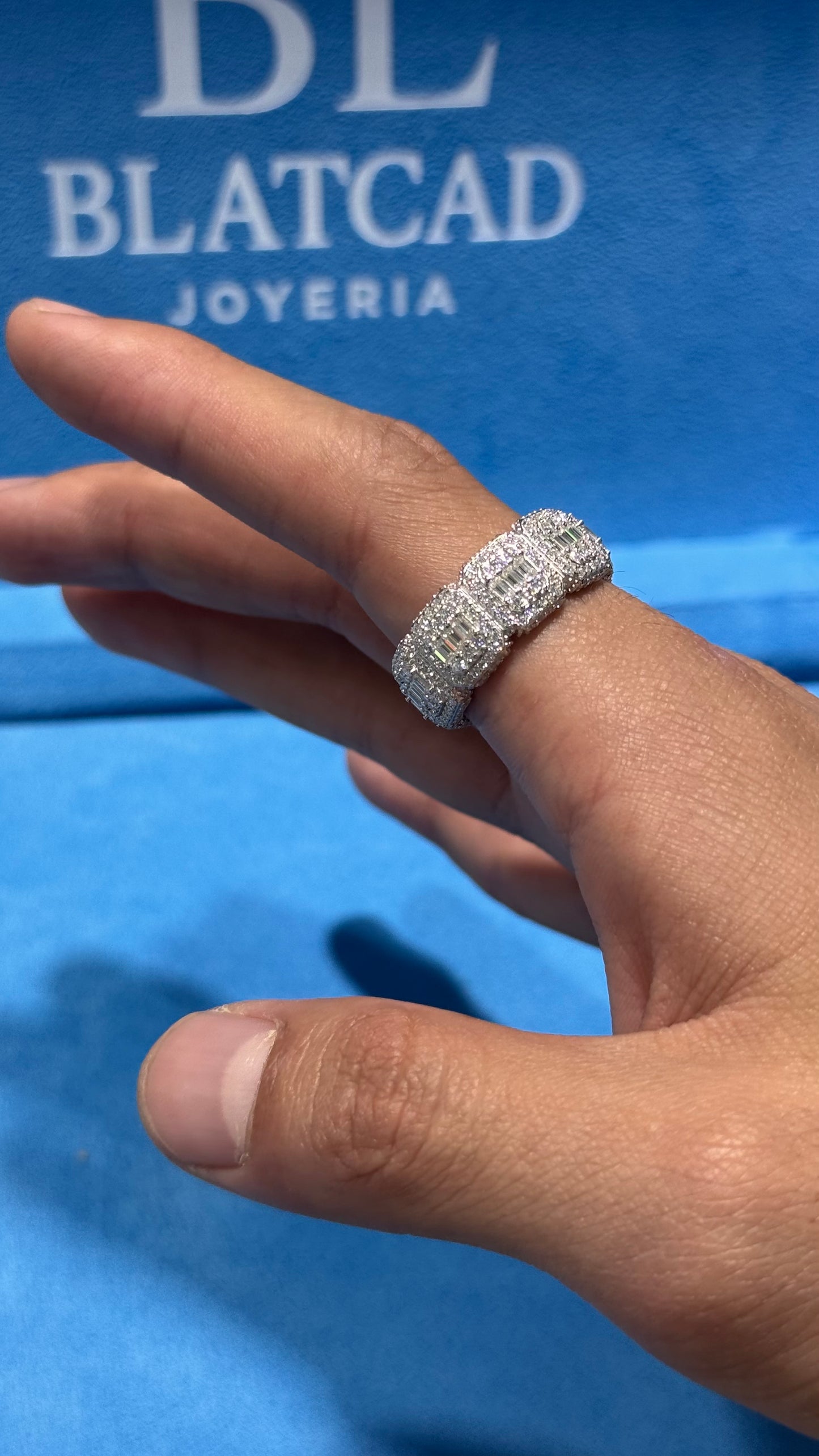 Anillo Cuadrado Moissanita Plata.925