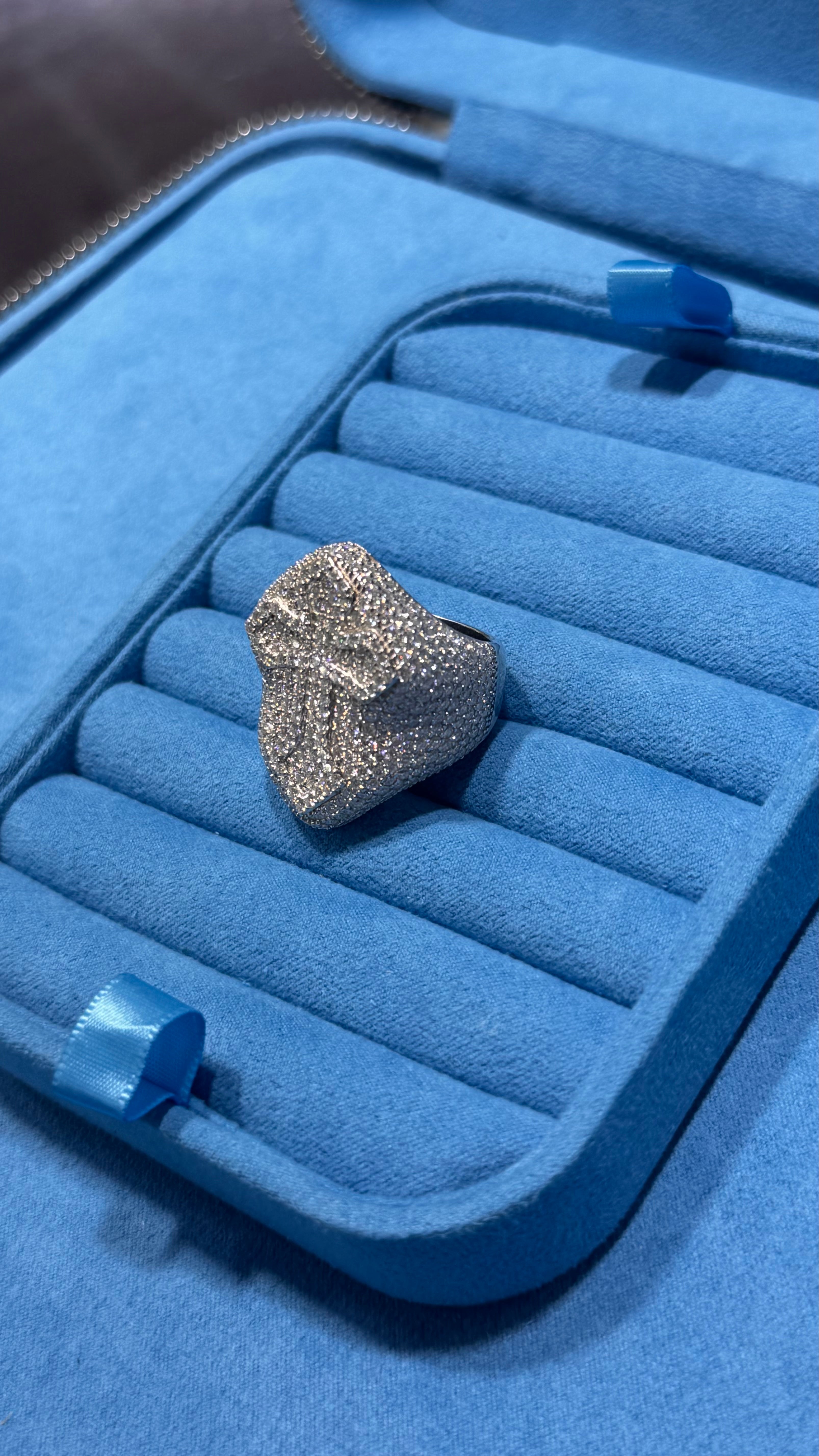 Anillo Cruz Moissanita Plata.925