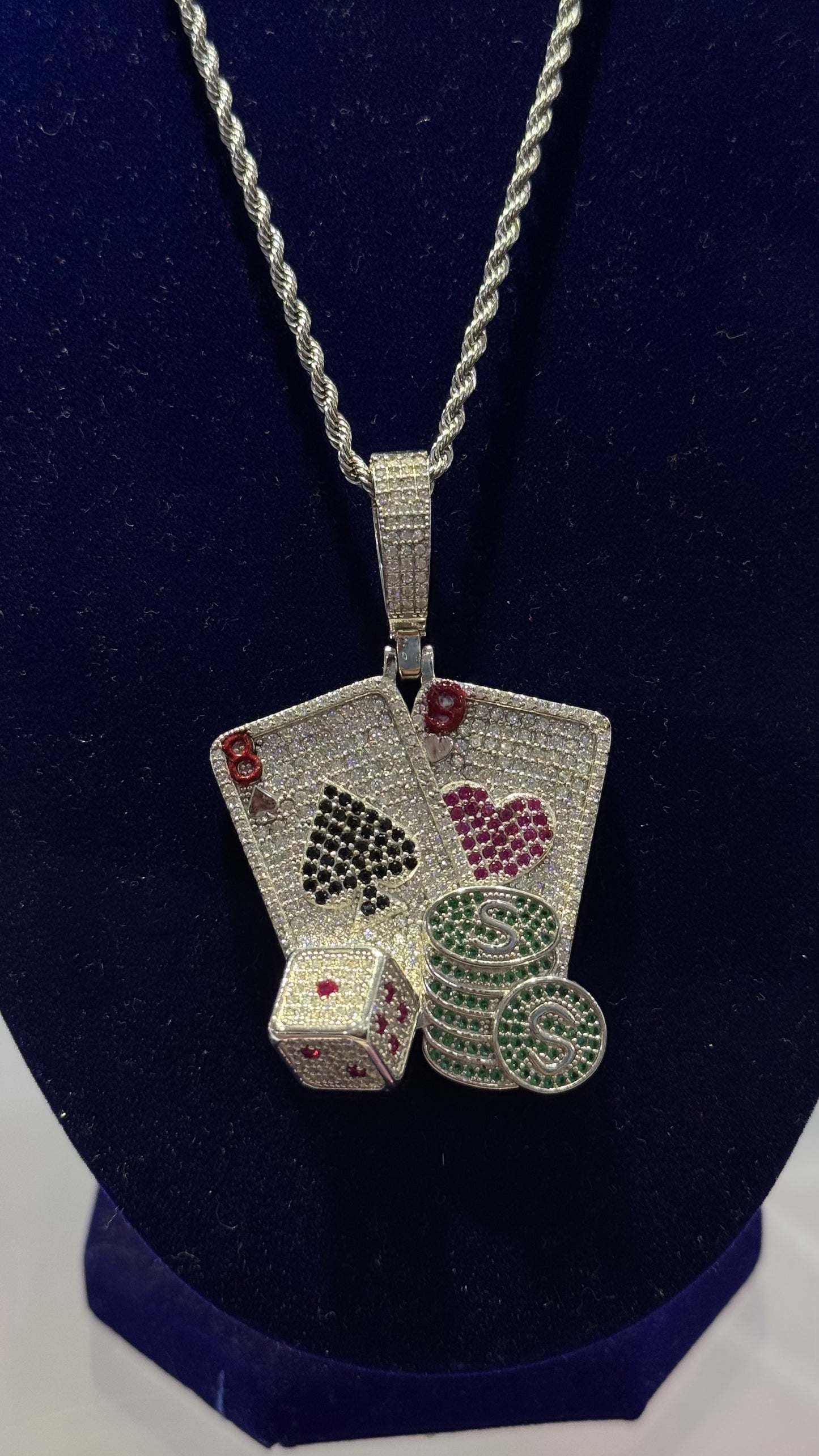 Dije Cartas Moissanita Plata.925