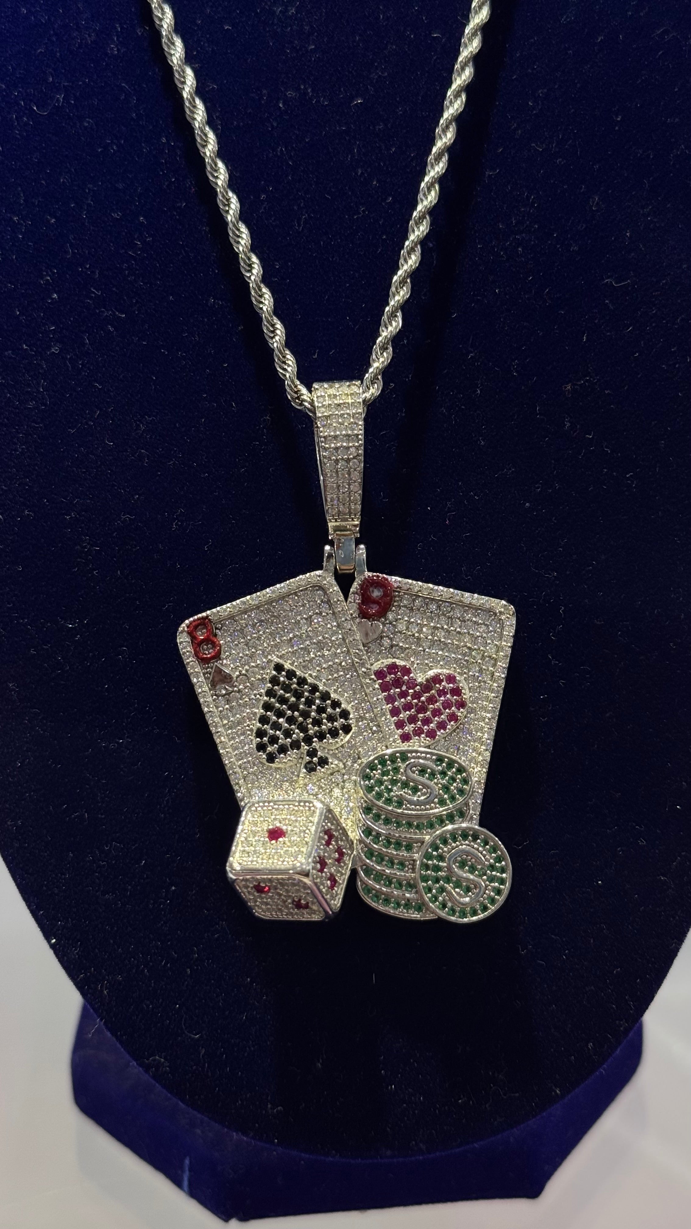 Dije Cartas Moissanita Plata.925