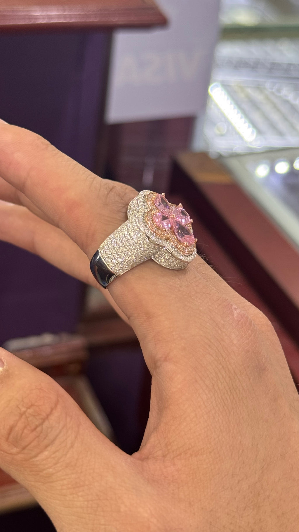 Anillos Trébol Moissanita Plata.925