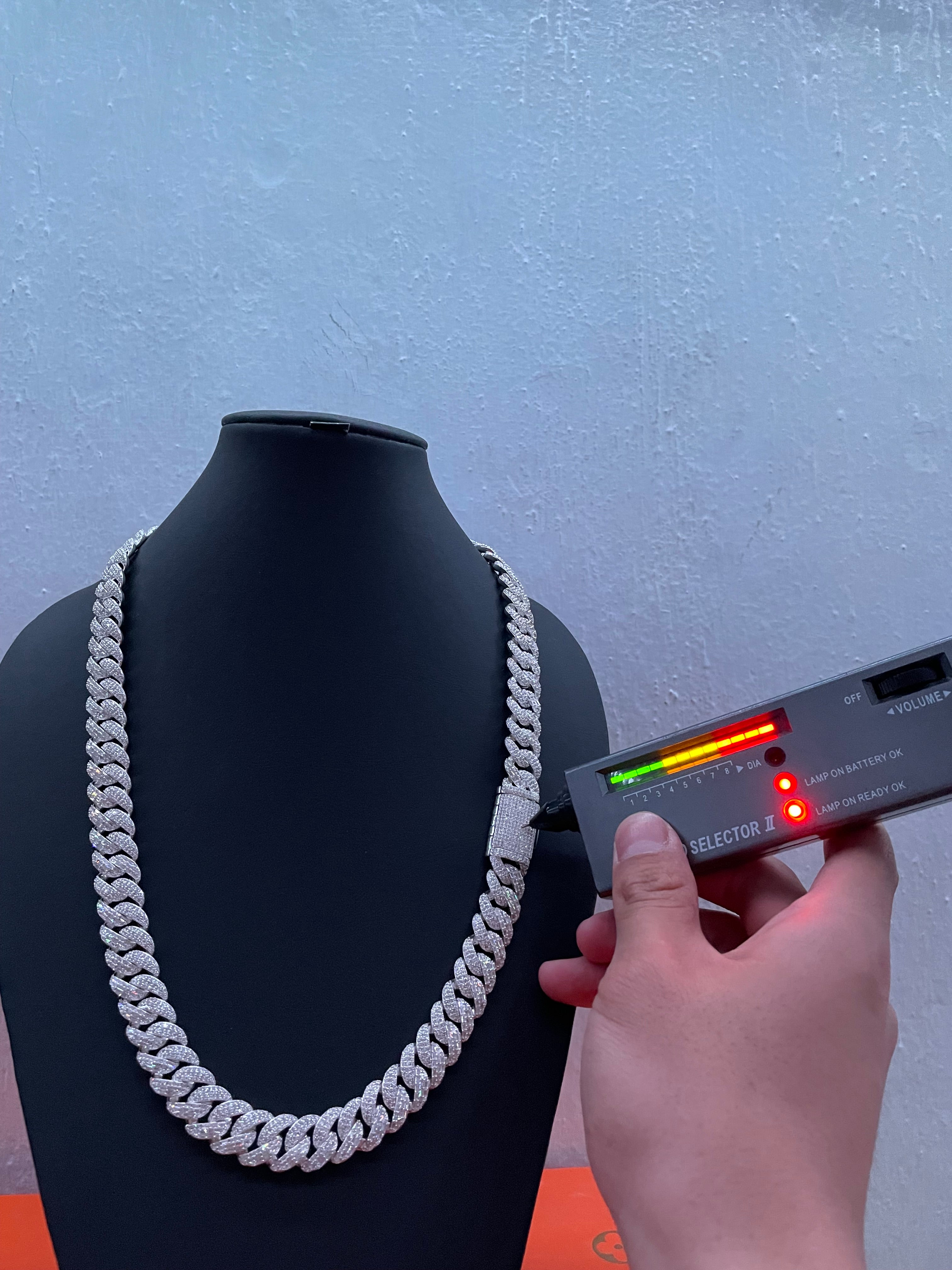 925 Silver Miami Baguette Chain