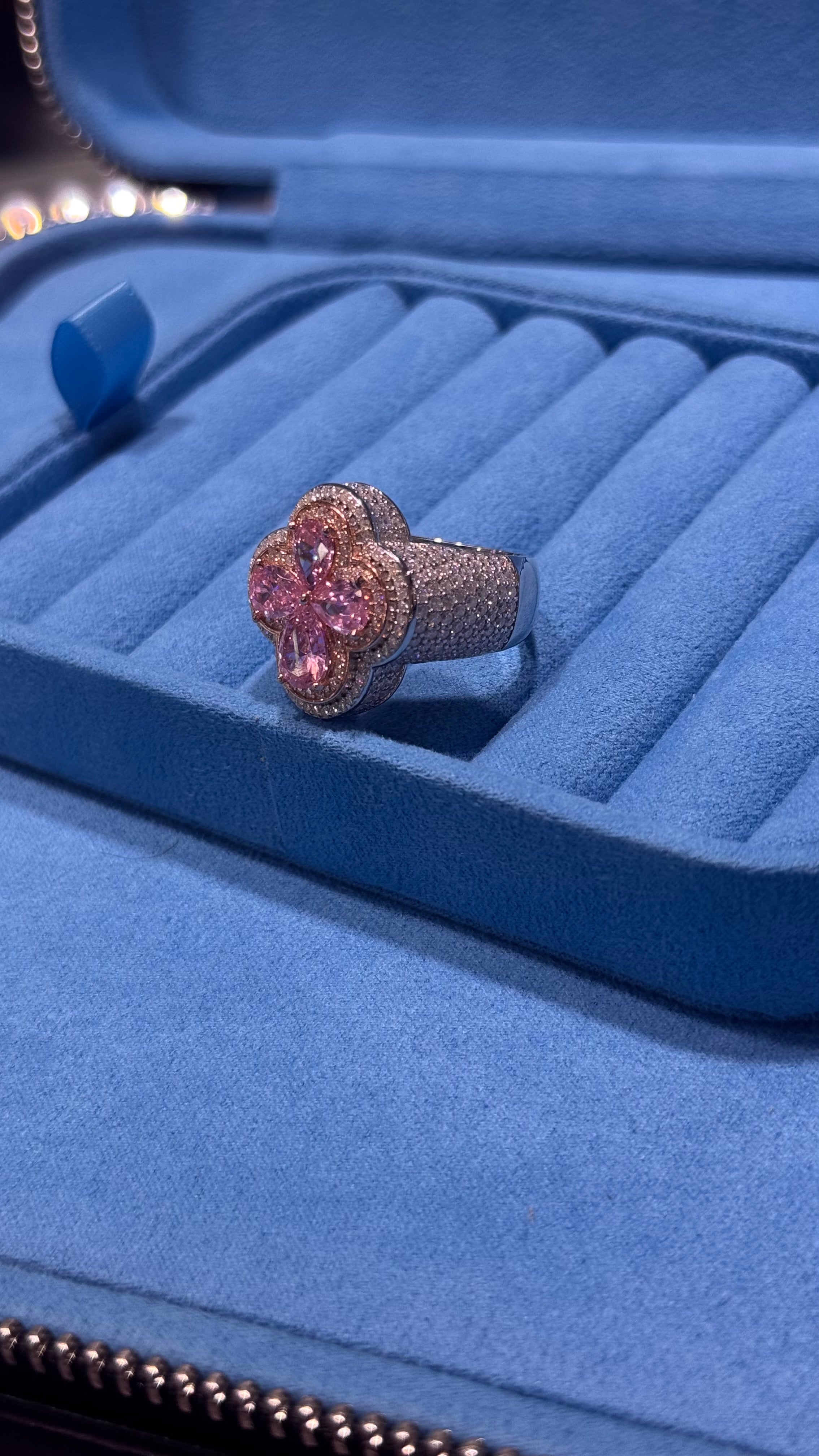 Anillos Trébol Moissanita Plata.925