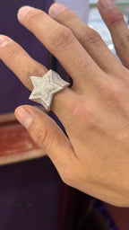 Anillo Estrella Moissanita Plata.925