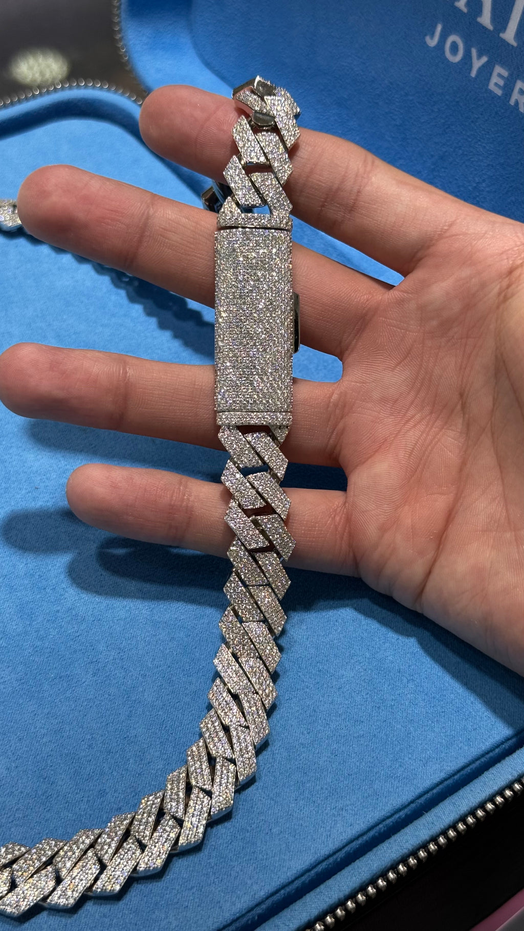 Cadena Miami Moissanita Plata.925