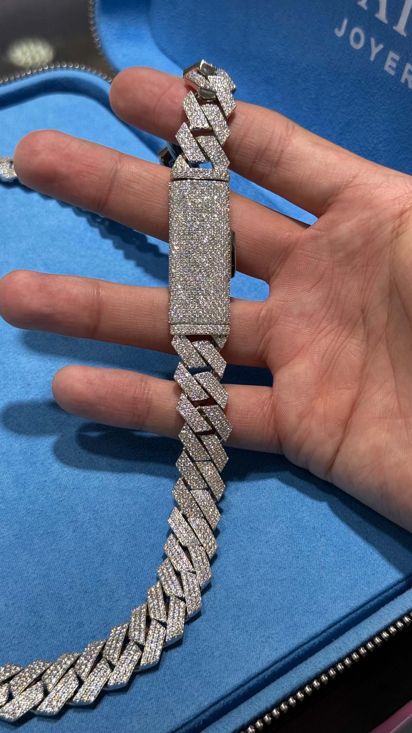 Cadena Miami Moissanita Plata.925