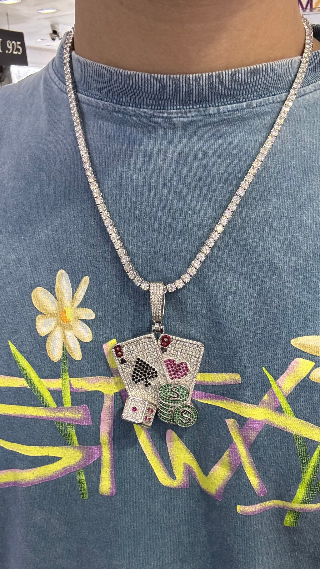 Dije Cartas Moissanita Plata.925