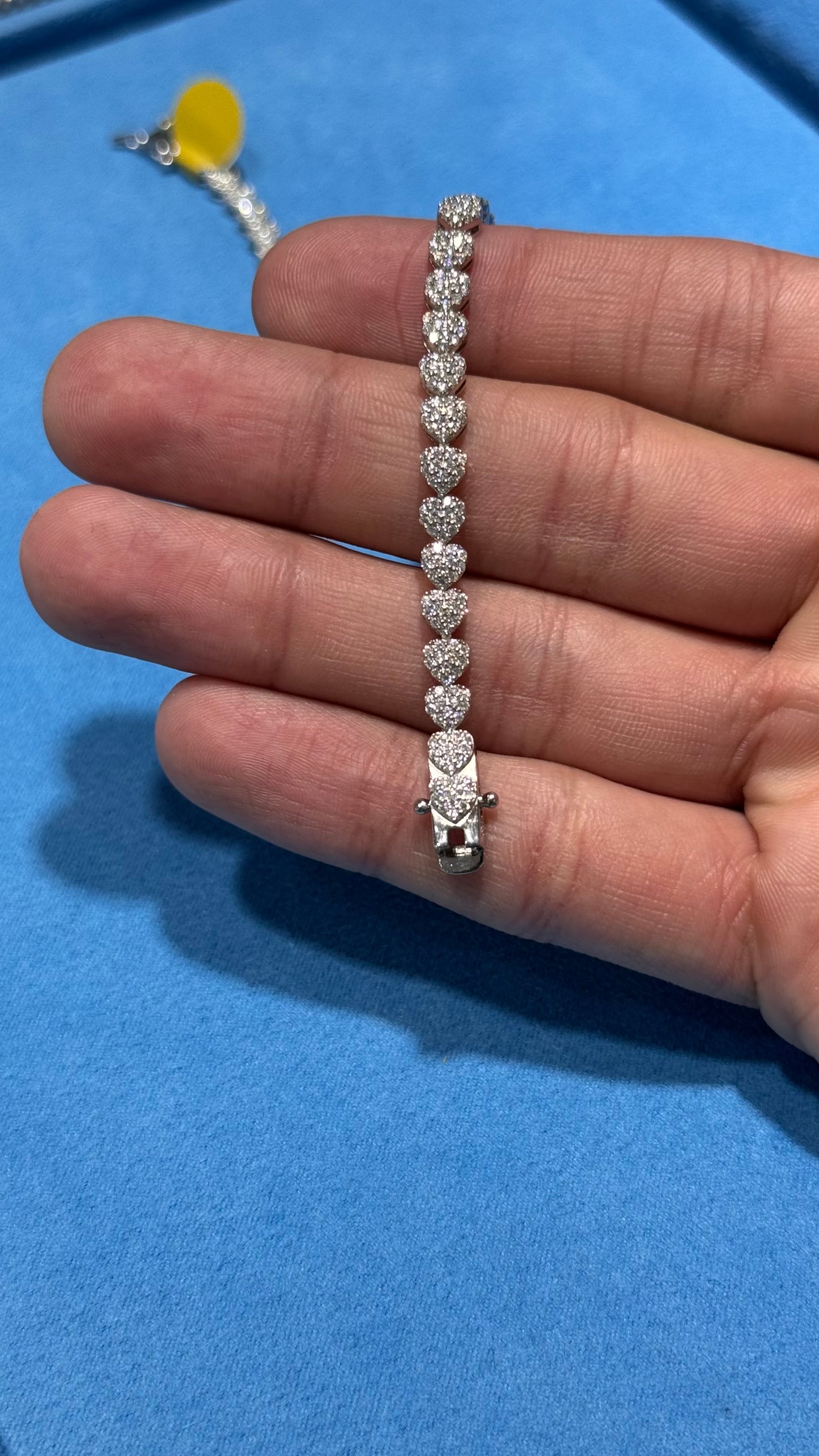 Pulso de corazones Moissanita Plata.925