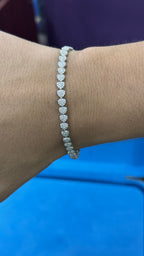 Pulso de corazones Moissanita Plata.925
