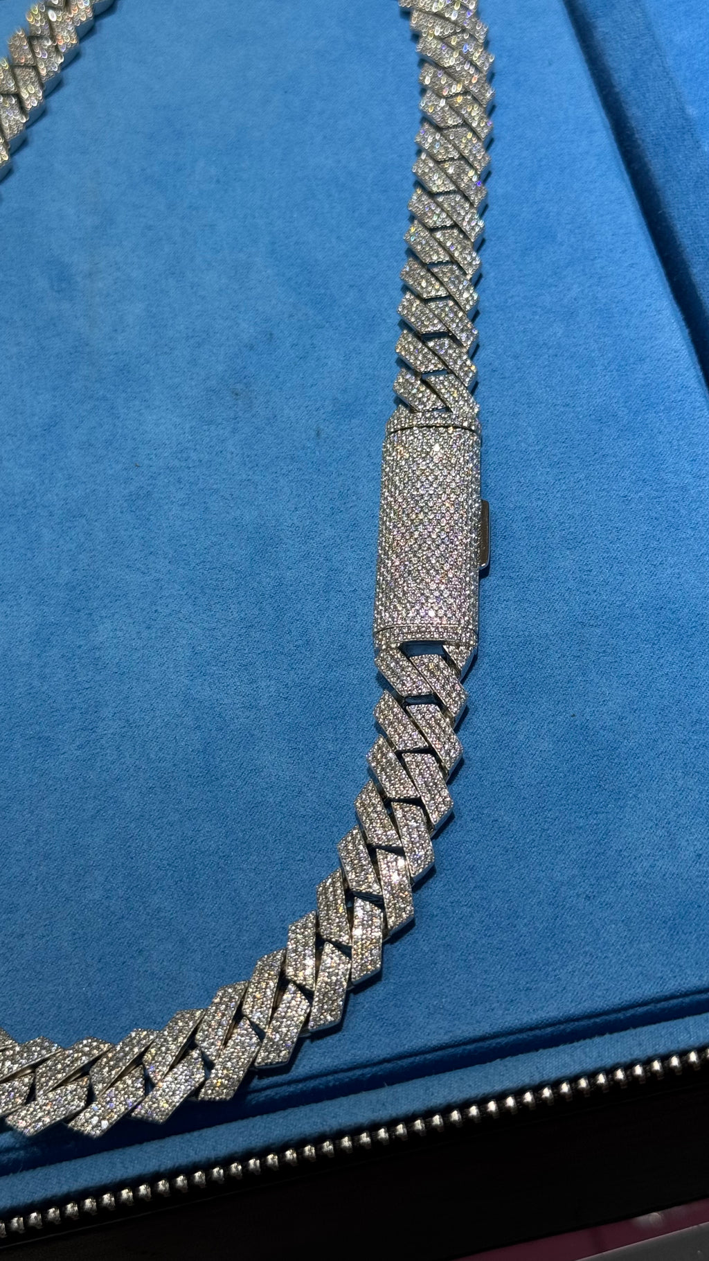 Cadena Miami Moissanita Plata.925