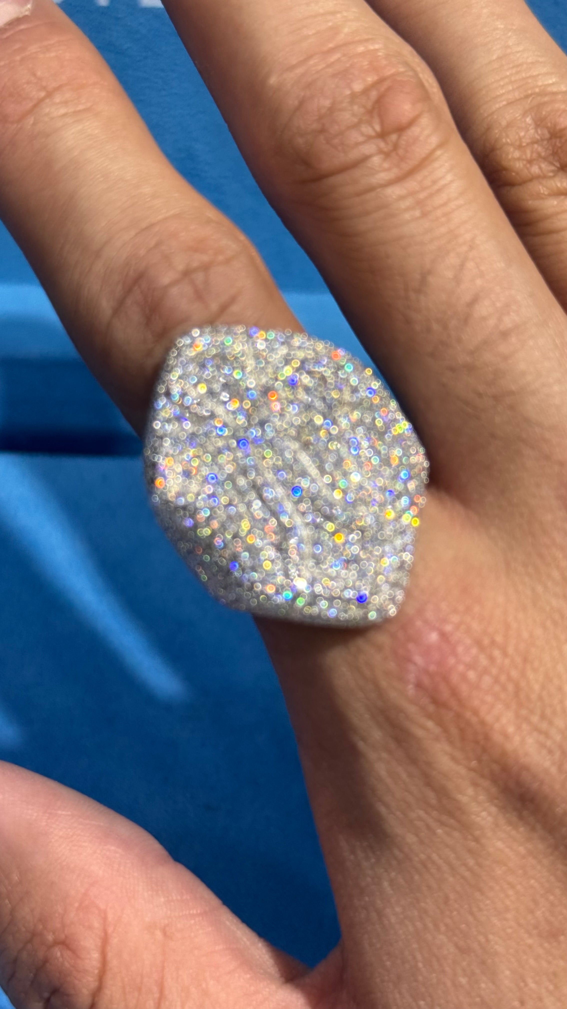 Anillo Cruz Moissanita Plata.925