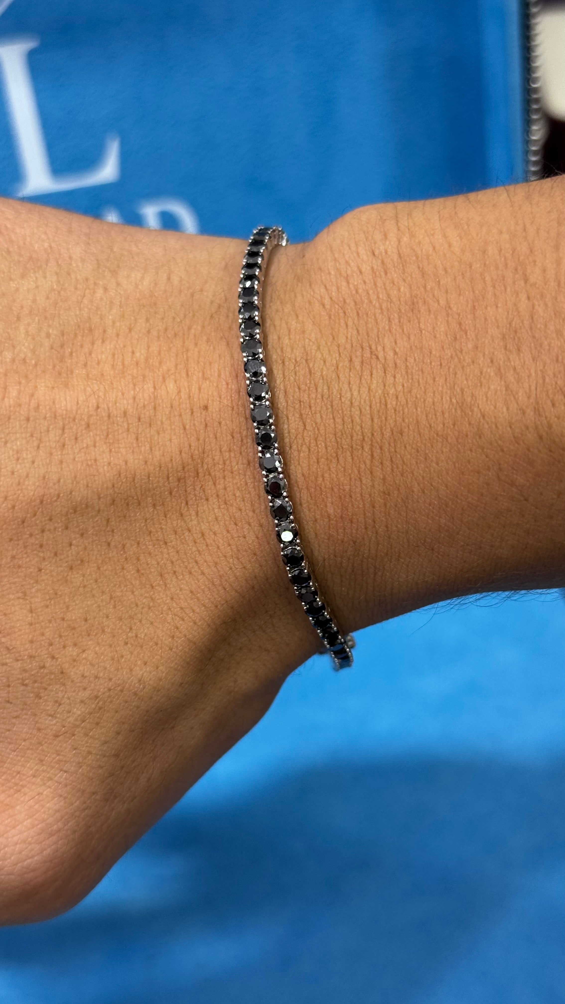 Pulso Tennis Black Moissanita Plata.925