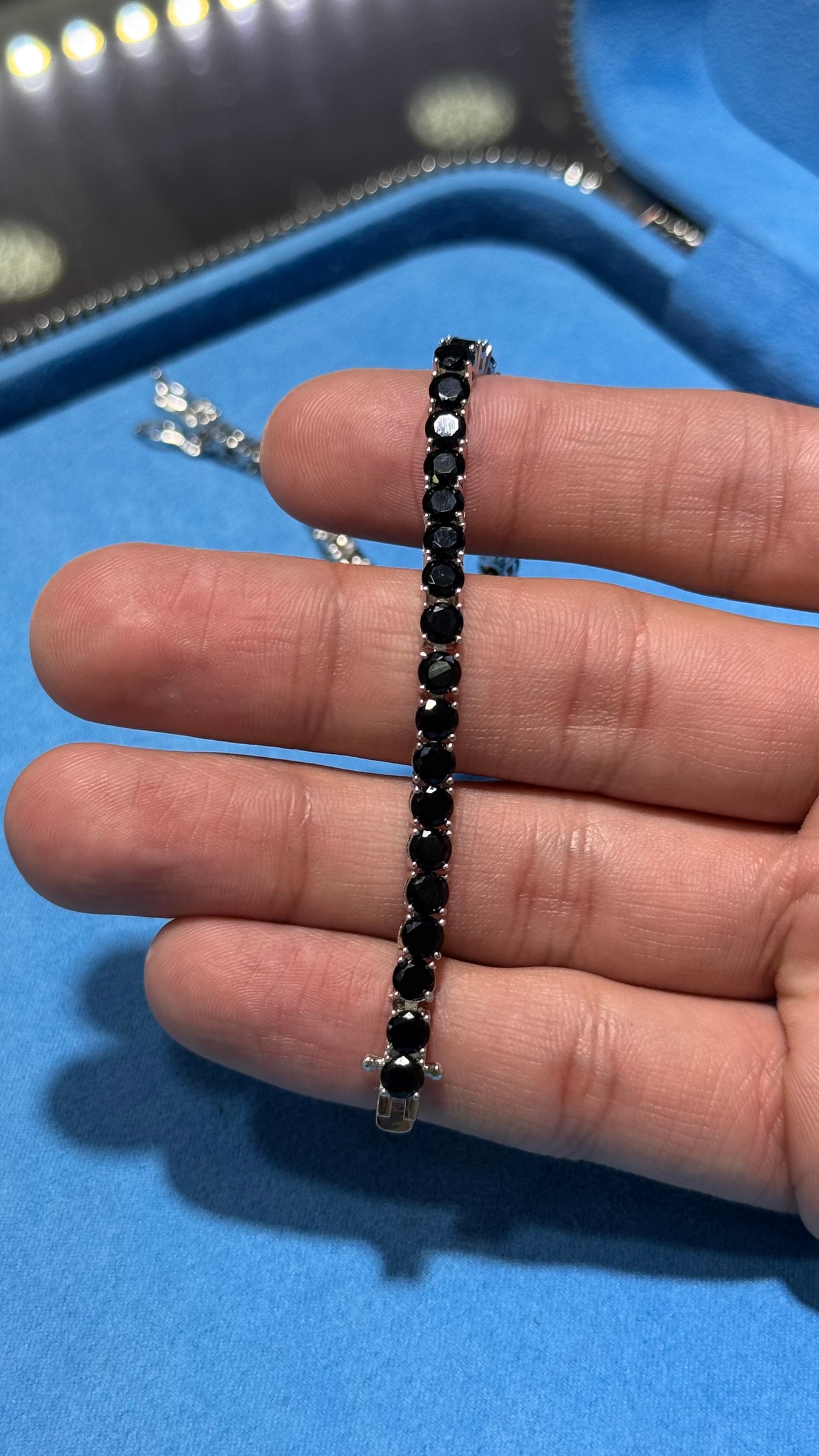 Pulso Tennis Black Plata.925