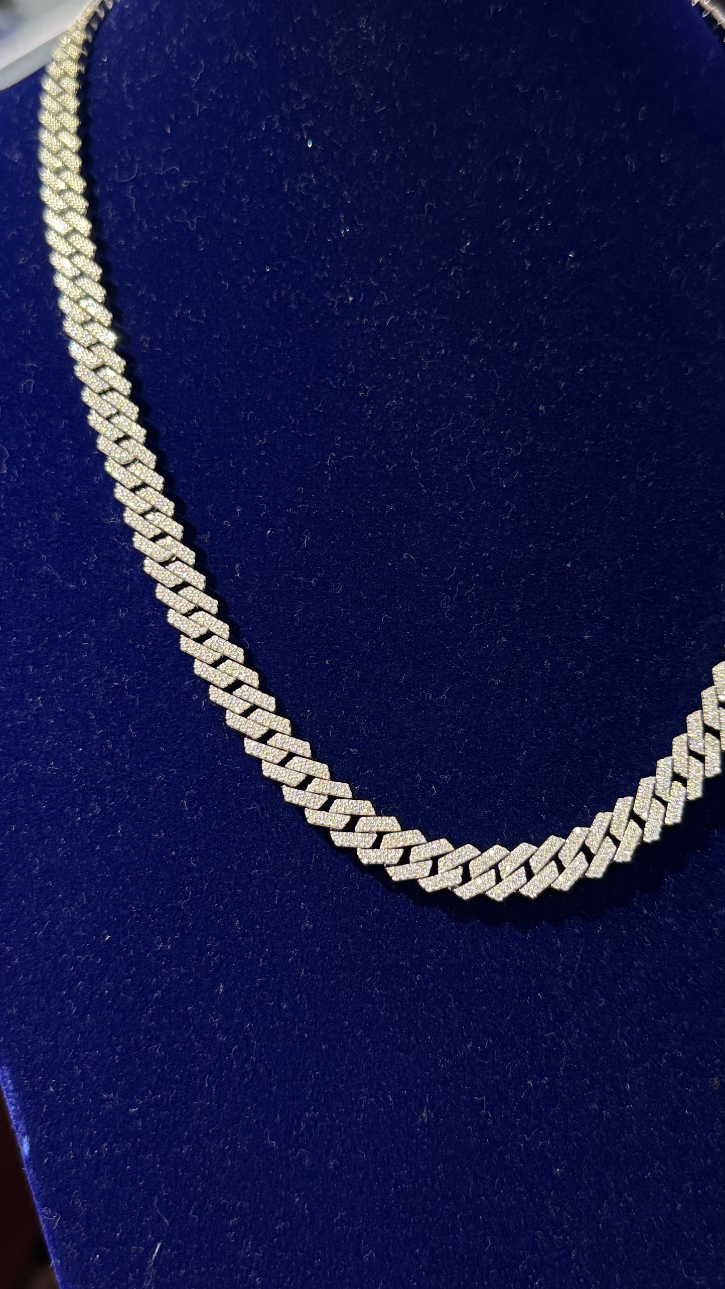 Cadena Miami Moissanita Plata.925