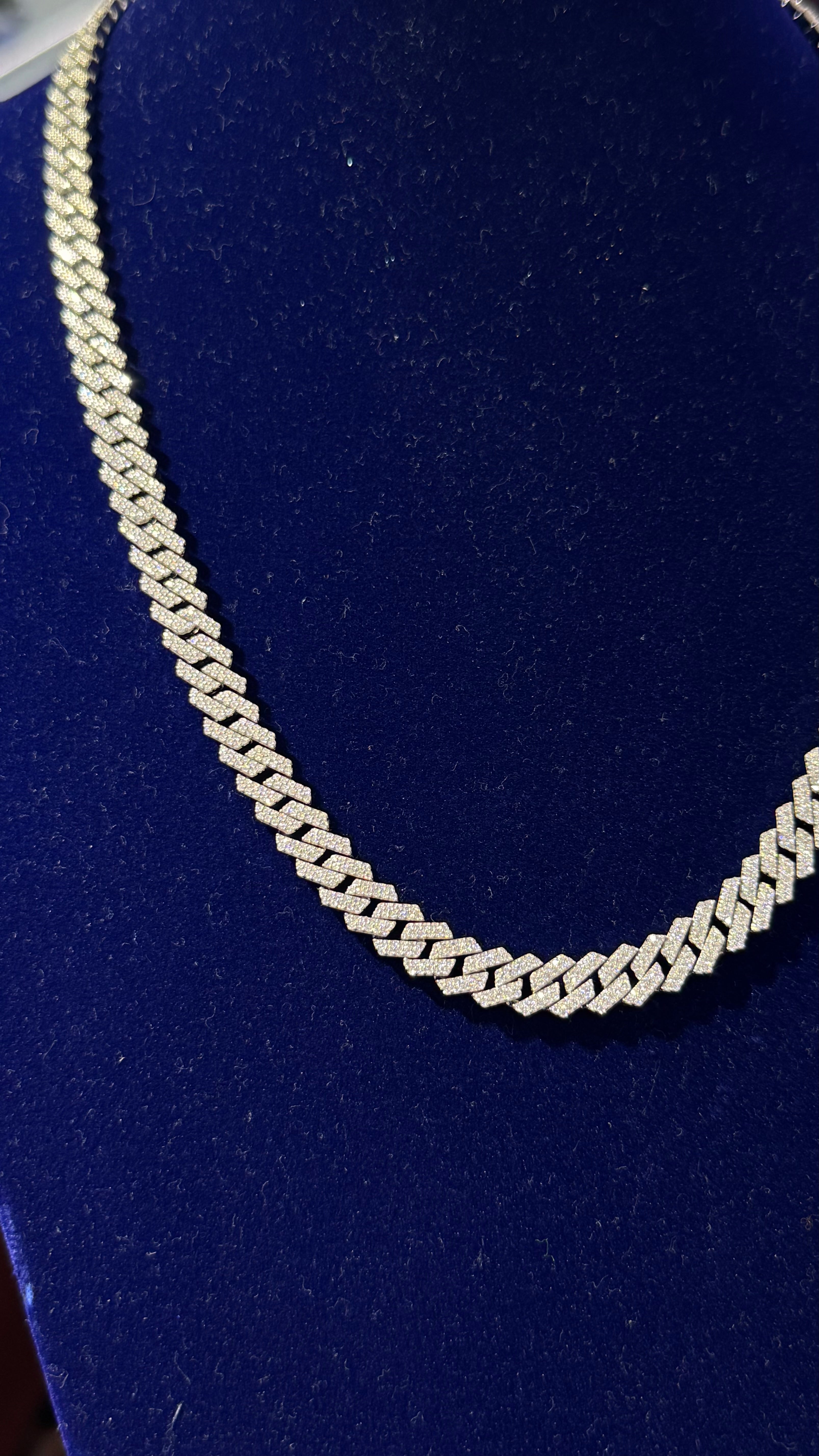 Cadena Miami Moissanita Plata.925