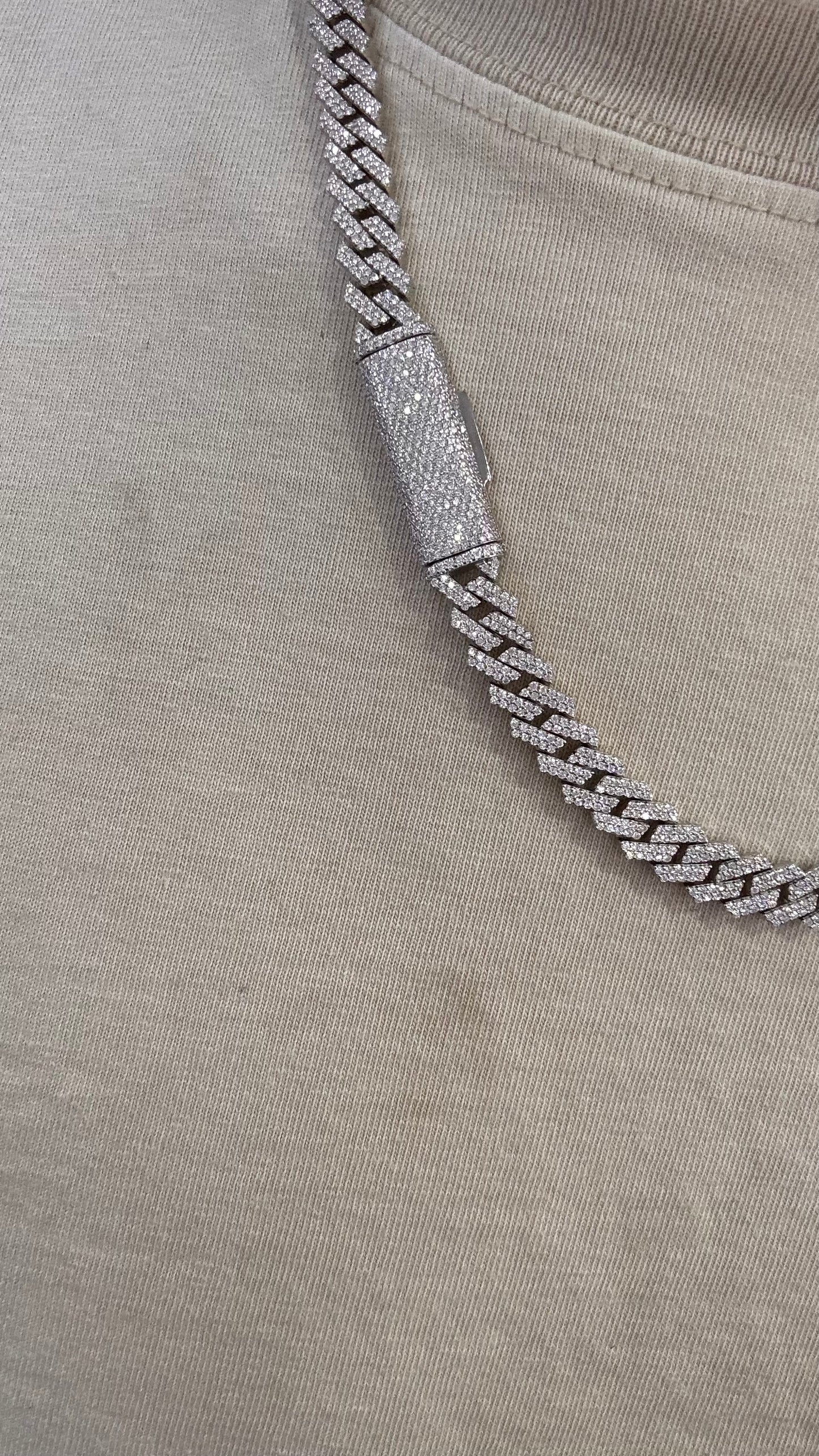 Cadena Miami Moissanita Plata.925