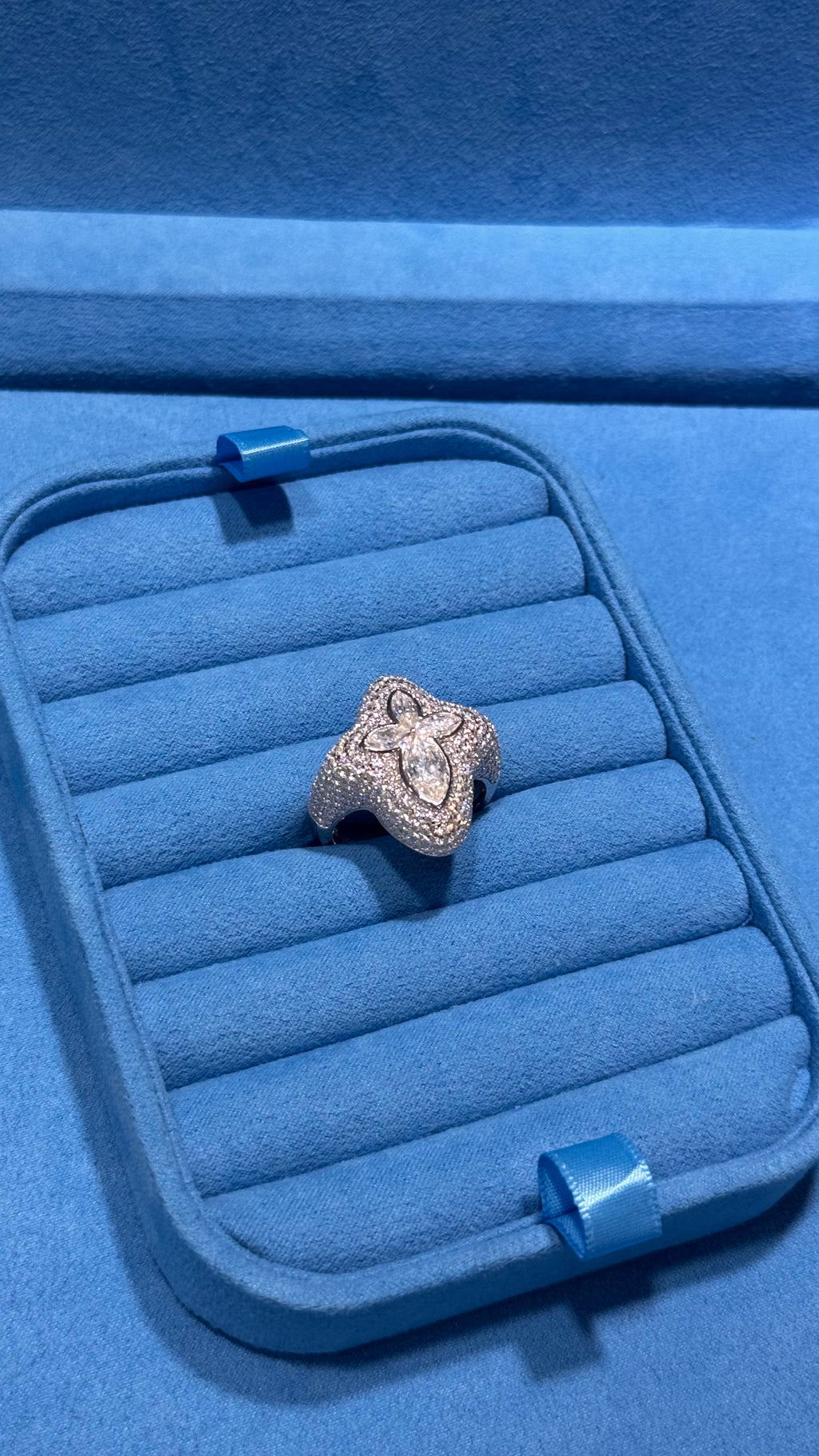 Anillo Cruz Moissanita Plata.925