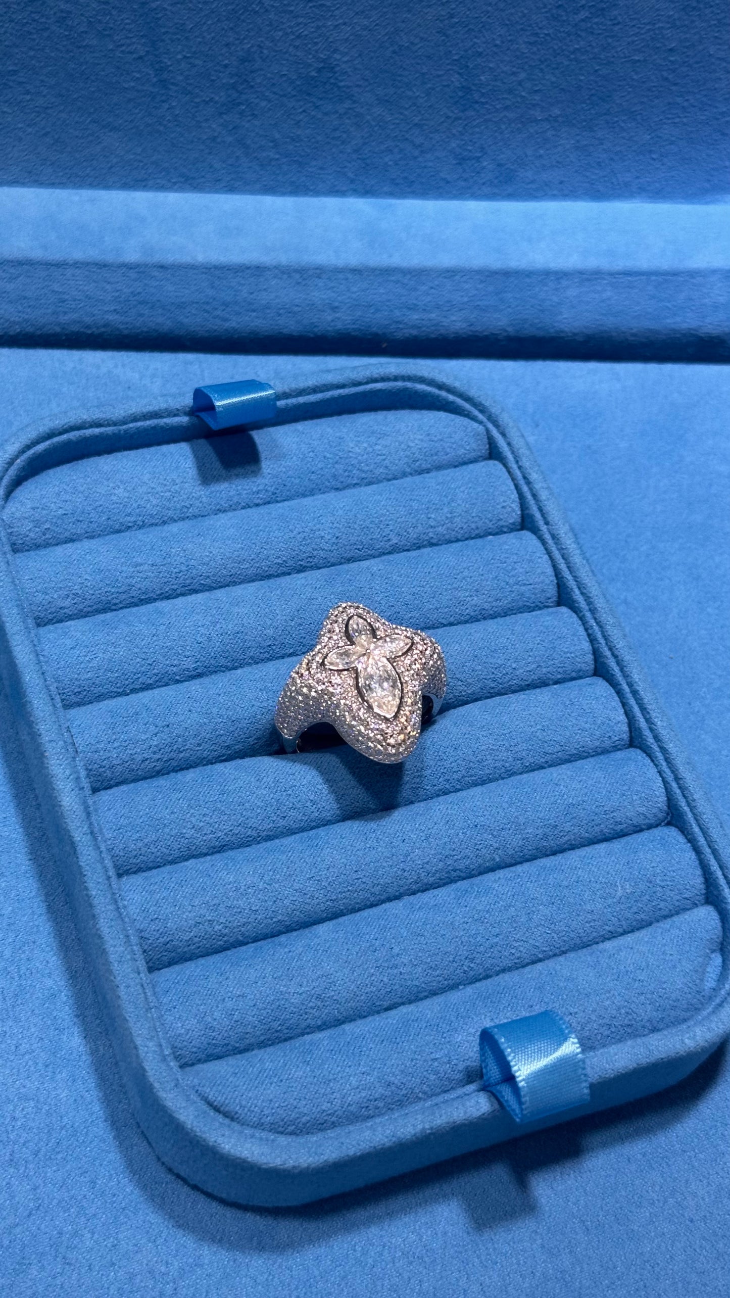 Anillo Cruz Moissanita Plata.925