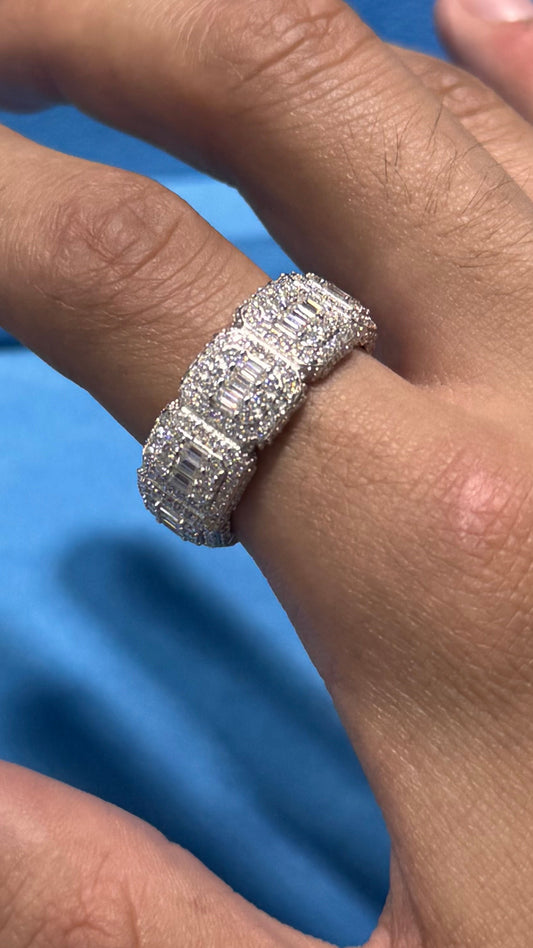 Anillo Cuadrado Moissanita Plata.925