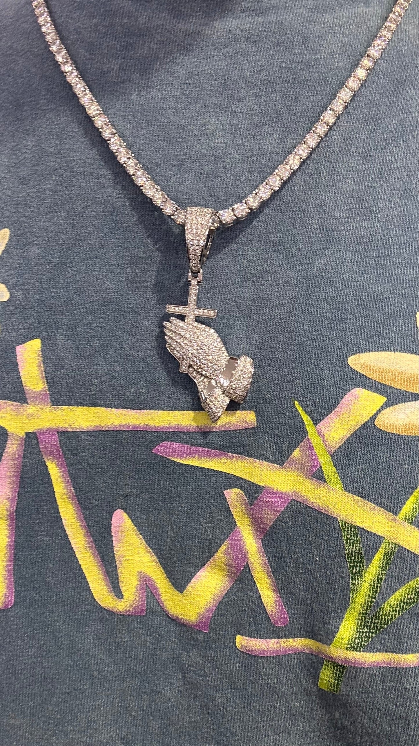 Dije CruM Moissanita Plata.925