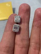 Moissanite baguette earrings
