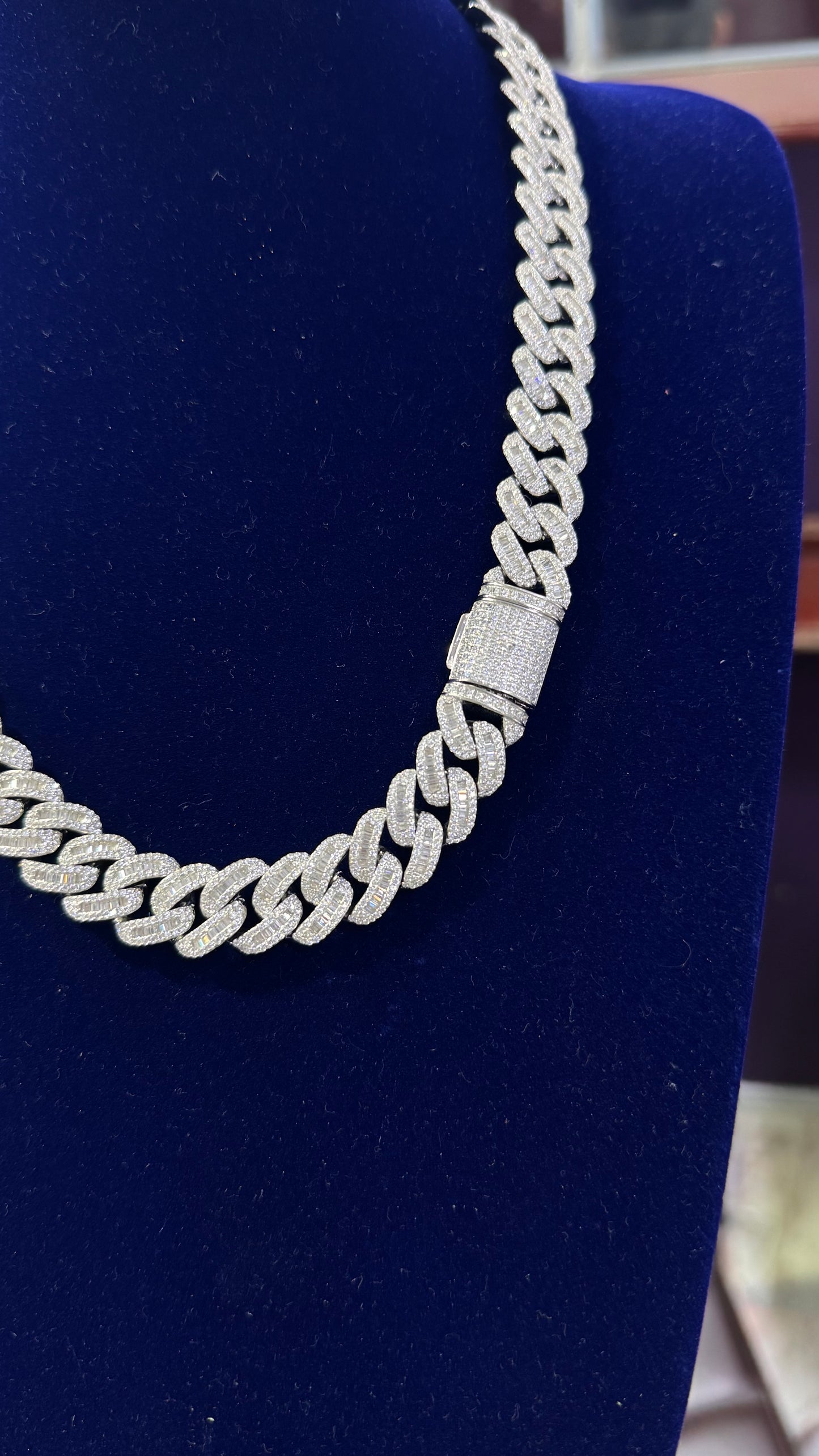 Cadena Miami Baguette Plata.925