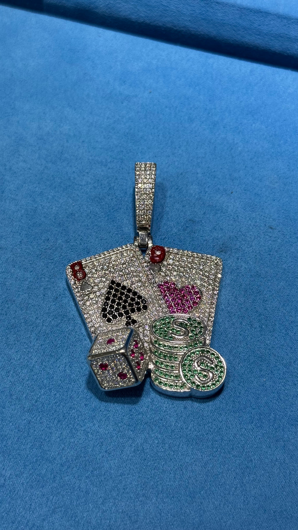 Dije Cartas Moissanita Plata.925