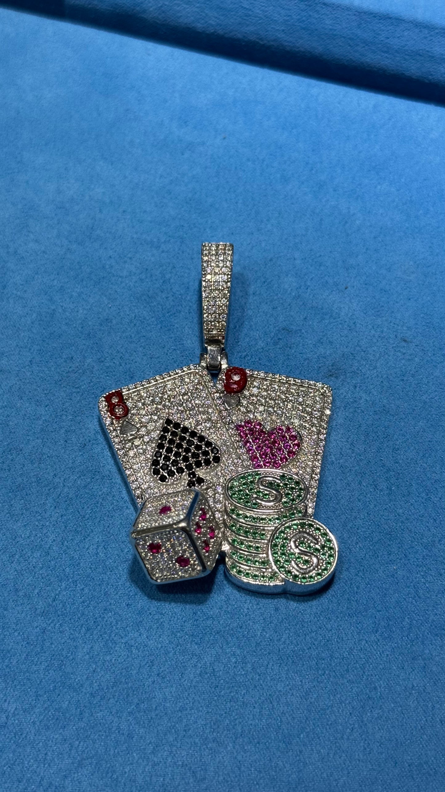 Dije Cartas Moissanita Plata.925