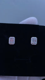 Moissanite baguette earrings