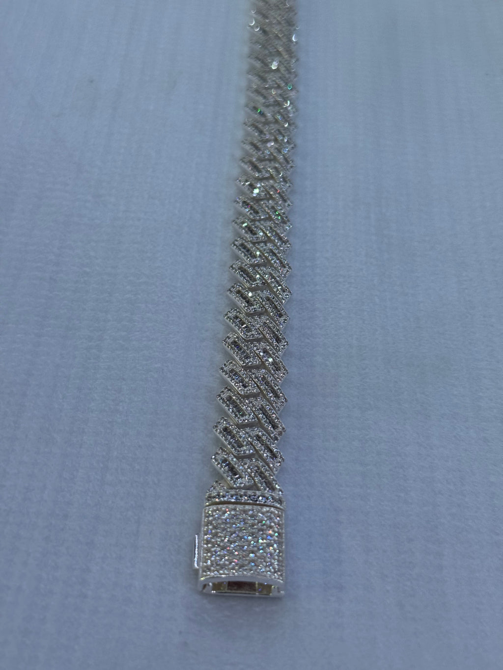 Silver baguette bracelet.925
