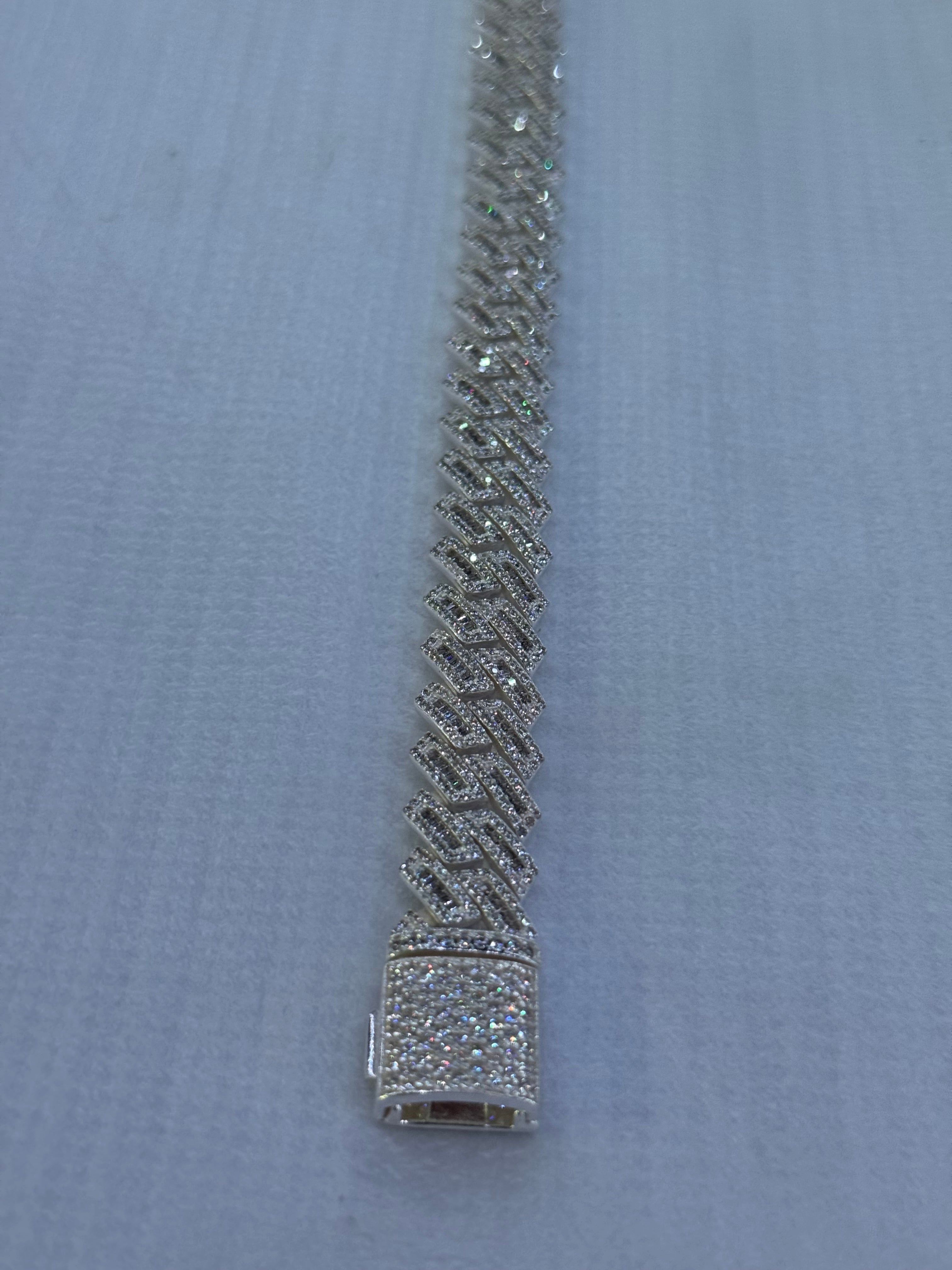 Silver baguette bracelet.925