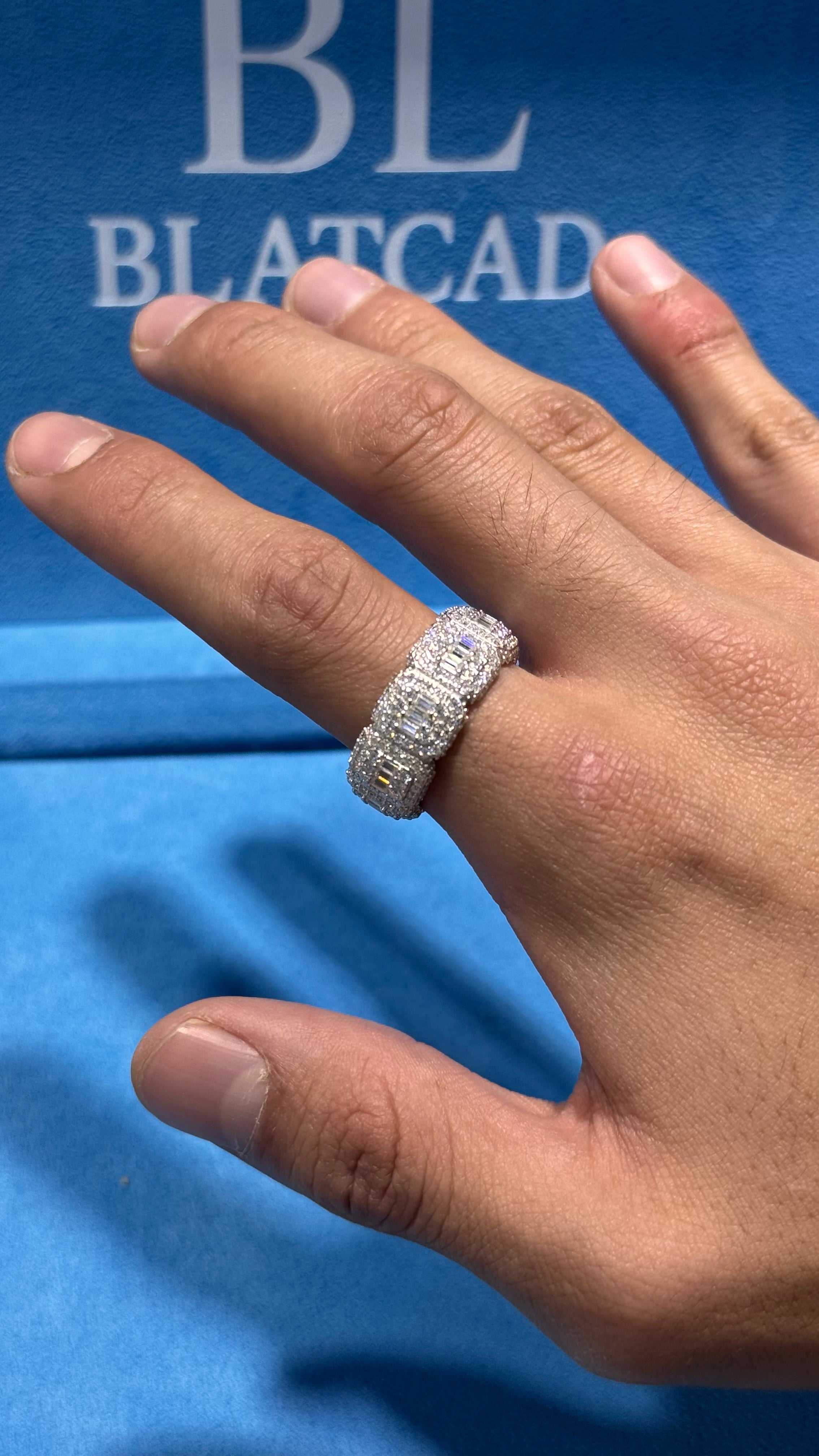 Anillo Cuadrado Moissanita Plata.925