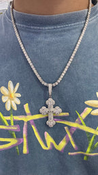 Dije Cruz Moissanita Plata.925